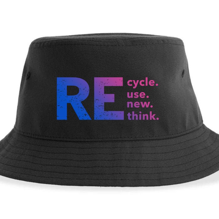 Recycle Use New Think Gift Sustainable Bucket Hat