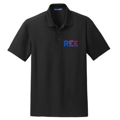 Recycle Use New Think Gift Dry Zone Grid Polo