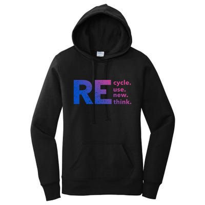 Recycle Use New Think Gift Women's Pullover Hoodie