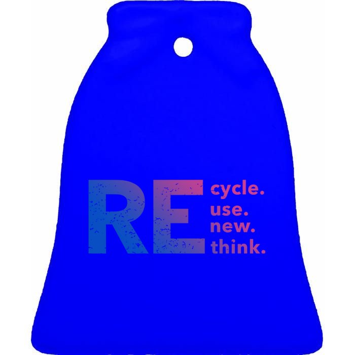 Recycle Use New Think Gift Ceramic Bell Ornament