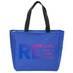 Recycle Use New Think Gift Zip Tote Bag