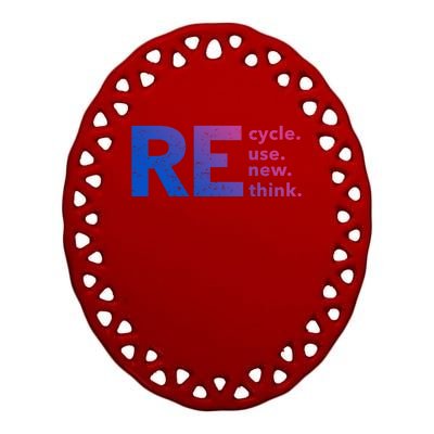 Recycle Use New Think Gift Ceramic Oval Ornament