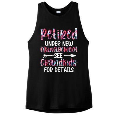 Retired Under New Management See Grandkids, Funny Retirement Ladies PosiCharge Tri-Blend Wicking Tank