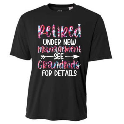 Retired Under New Management See Grandkids, Funny Retirement Cooling Performance Crew T-Shirt