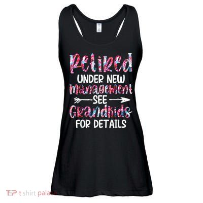 Retired Under New Management See Grandkids, Funny Retirement Ladies Essential Flowy Tank