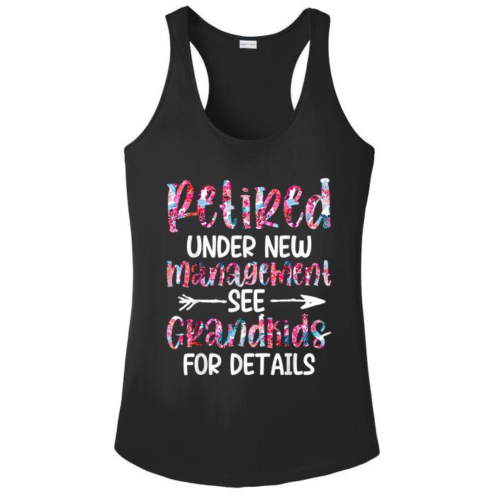 Retired Under New Management See Grandkids, Funny Retirement Ladies PosiCharge Competitor Racerback Tank