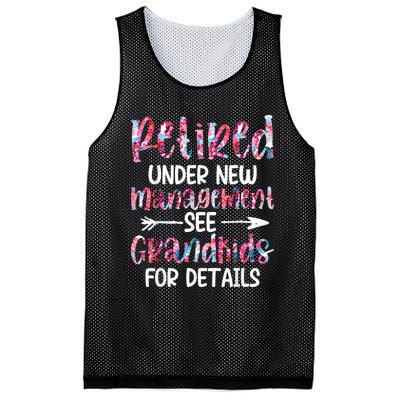 Retired Under New Management See Grandkids, Funny Retirement Mesh Reversible Basketball Jersey Tank