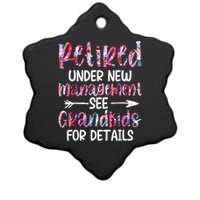 Retired Under New Management See Grandkids, Funny Retirement Ceramic Star Ornament