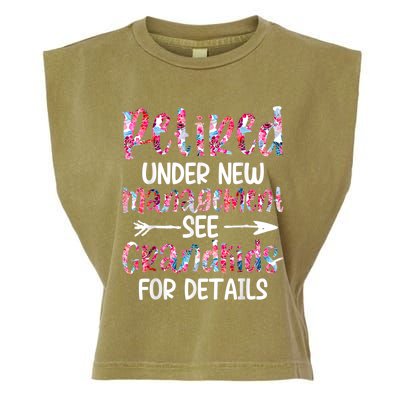 Retired Under New Management See Grandkids, Funny Retirement Garment-Dyed Women's Muscle Tee