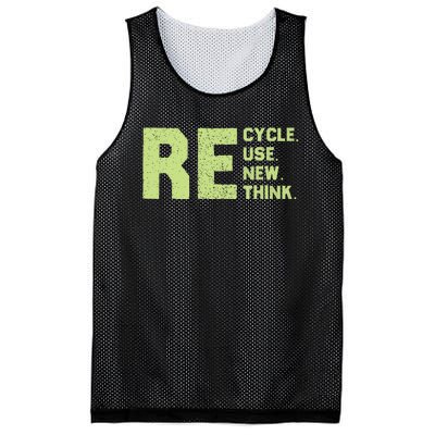 Recycle Use New Think Earth Day Mesh Reversible Basketball Jersey Tank