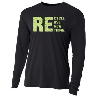 Recycle Use New Think Earth Day Cooling Performance Long Sleeve Crew