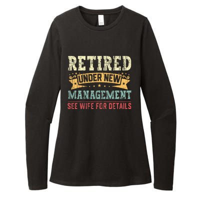 Retired Under New Management See Wife For Details Husband Womens CVC Long Sleeve Shirt