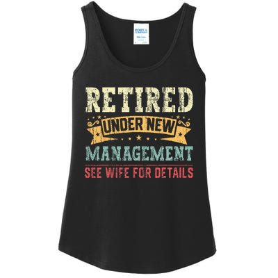 Retired Under New Management See Wife For Details Husband Ladies Essential Tank