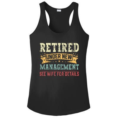 Retired Under New Management See Wife For Details Husband Ladies PosiCharge Competitor Racerback Tank