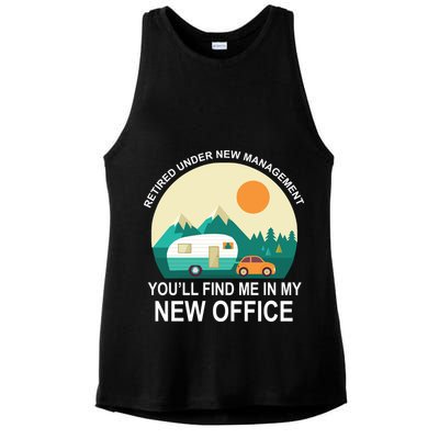 Retired Under New Management You'll Find Me In My New Office Ladies PosiCharge Tri-Blend Wicking Tank