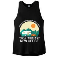 Retired Under New Management You'll Find Me In My New Office Ladies PosiCharge Tri-Blend Wicking Tank