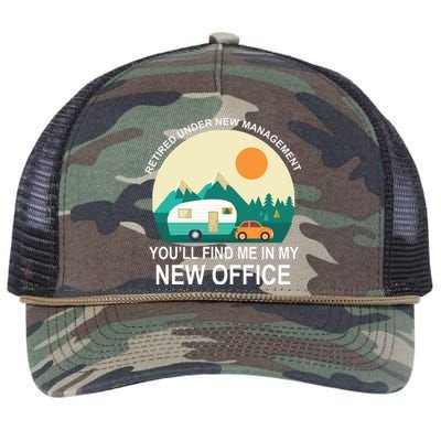 Retired Under New Management You'll Find Me In My New Office Retro Rope Trucker Hat Cap