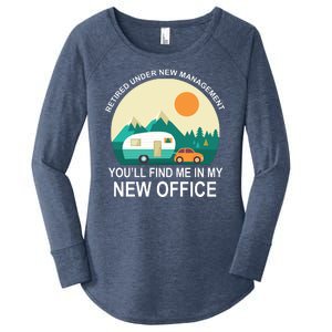 Retired Under New Management You'll Find Me In My New Office Women's Perfect Tri Tunic Long Sleeve Shirt