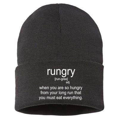 Rungry Definition Funny Sustainable Knit Beanie