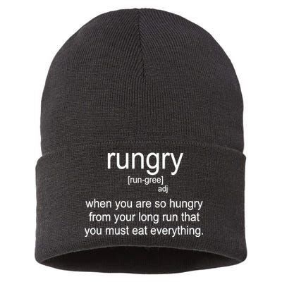 Rungry Definition Funny Sustainable Knit Beanie