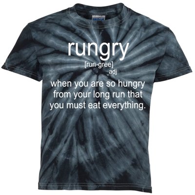 Rungry Definition Funny Kids Tie-Dye T-Shirt