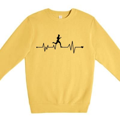 Runner Heartbeat Pulse Premium Crewneck Sweatshirt