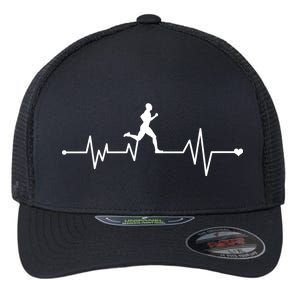 Runner Heartbeat Pulse Flexfit Unipanel Trucker Cap