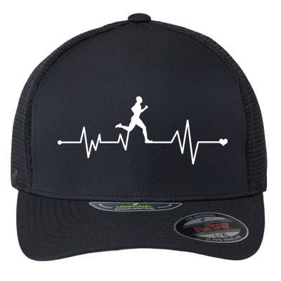 Runner Heartbeat Pulse Flexfit Unipanel Trucker Cap