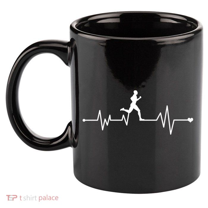 Runner Heartbeat Pulse 11oz C Handle Ceramic Mug