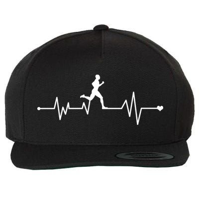 Runner Heartbeat Pulse Wool Snapback Cap