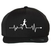 Runner Heartbeat Pulse Wool Snapback Cap