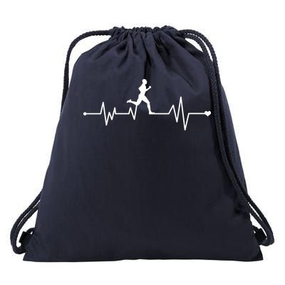 Runner Heartbeat Pulse Drawstring Bag