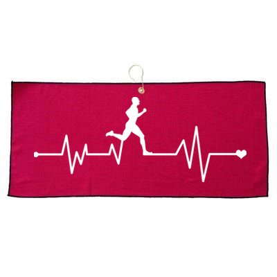 Runner Heartbeat Pulse Large Microfiber Waffle Golf Towel