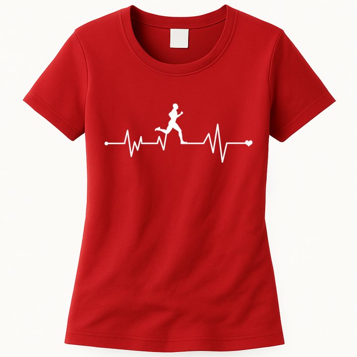 Runner Heartbeat Pulse Womens T-Shirt