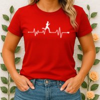 Runner Heartbeat Pulse Womens T-Shirt