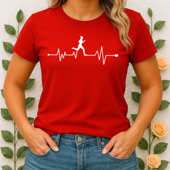 Runner Heartbeat Pulse Womens T-Shirt