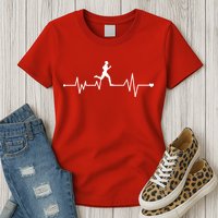 Runner Heartbeat Pulse Womens T-Shirt