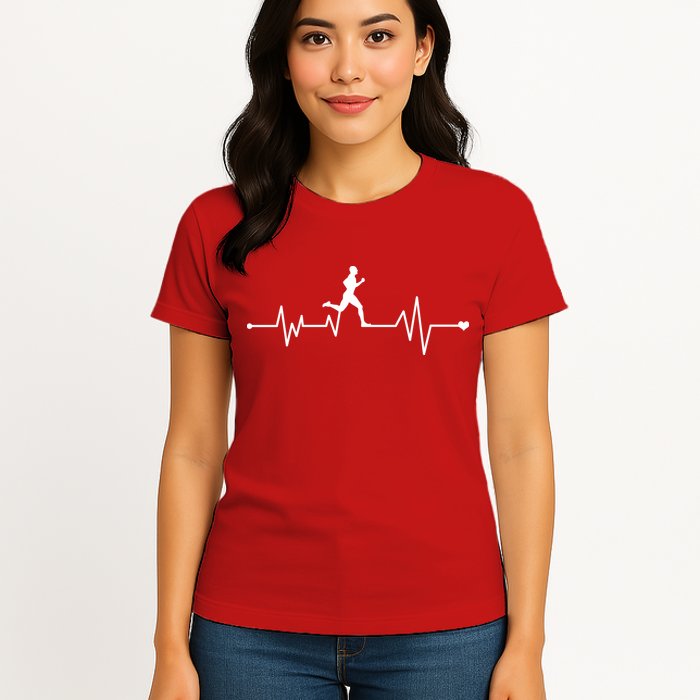 Runner Heartbeat Pulse Womens T-Shirt