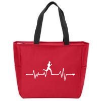 Runner Heartbeat Pulse Zip Tote Bag