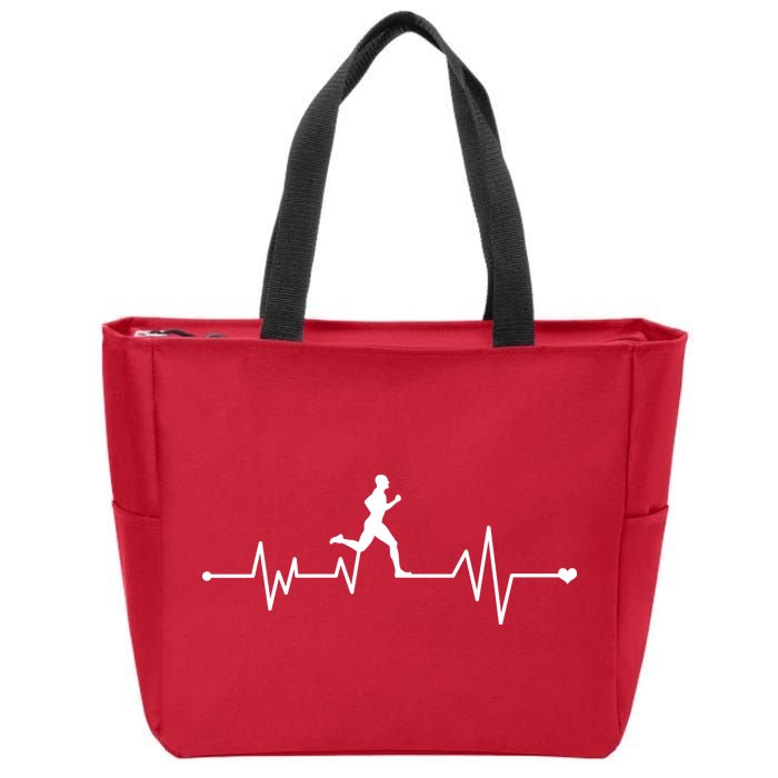 Runner Heartbeat Pulse Zip Tote Bag