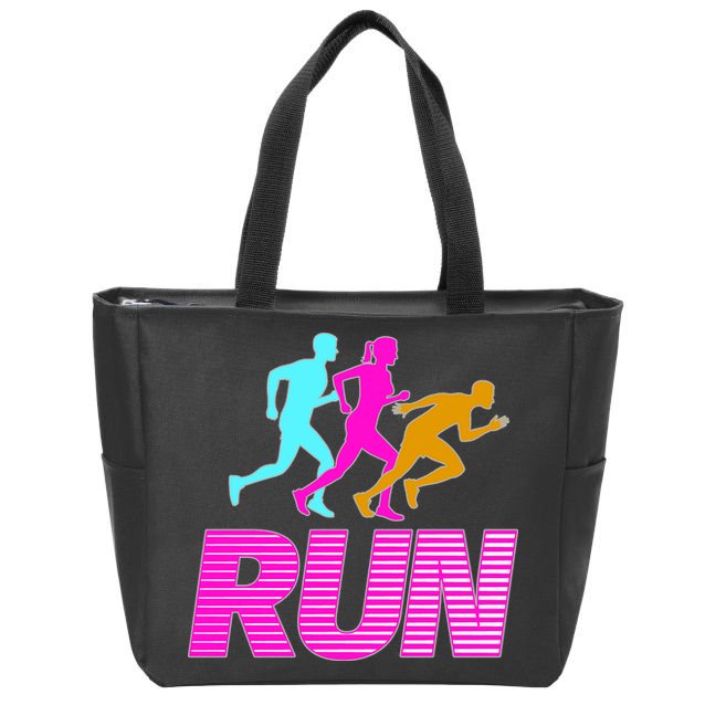 Runners Silhouette Zip Tote Bag