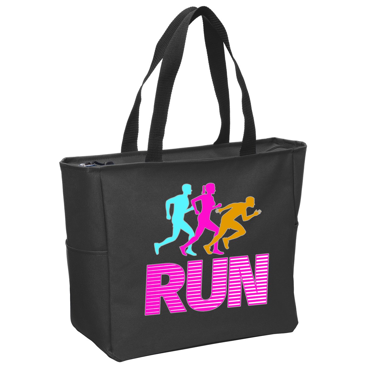 Runners Silhouette Zip Tote Bag