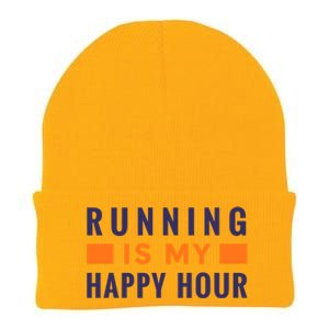 Running Is My Happy Hour Knit Cap Winter Beanie