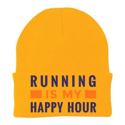 Running Is My Happy Hour Knit Cap Winter Beanie