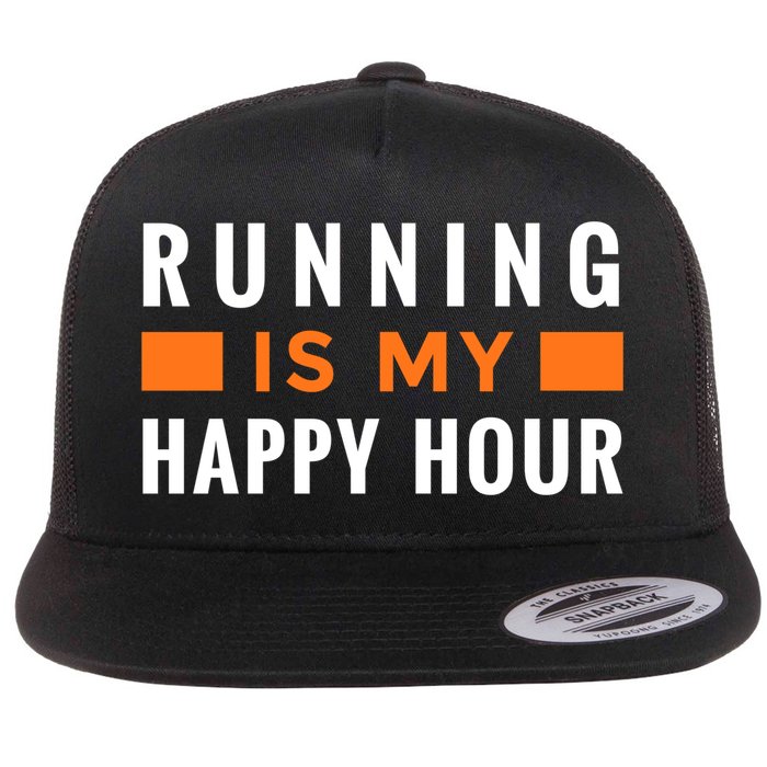 Running Is My Happy Hour Flatbill Hat