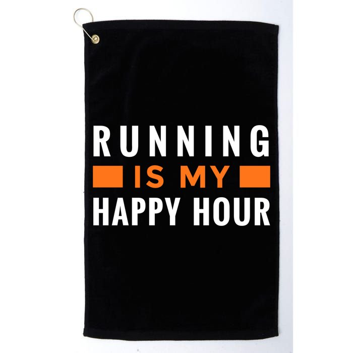 Running Is My Happy Hour Golf Towel