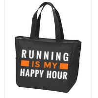 Running Is My Happy Hour Zip Tote Bag
