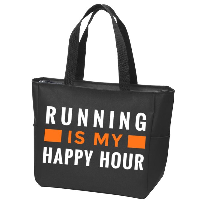 Running Is My Happy Hour Zip Tote Bag