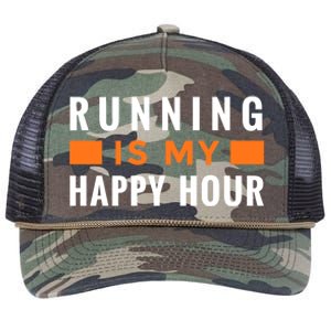 Running Is My Happy Hour Retro Rope Trucker Hat Cap