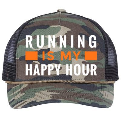 Running Is My Happy Hour Retro Rope Trucker Hat Cap